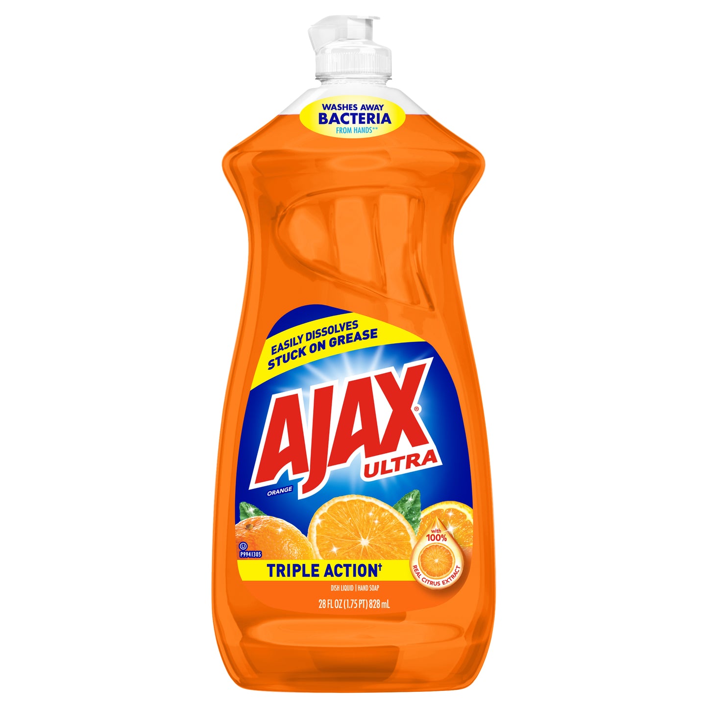Ajax Ultra Triple Action Orange Dish Liquid/Hand Soap 28 oz Bottle