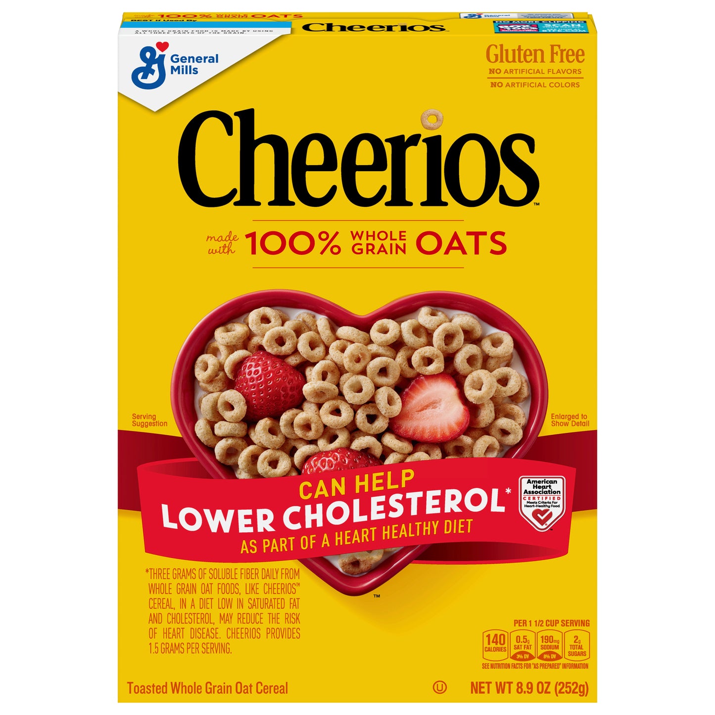 Cheerios Whole Grain Oats Gluten-Free Breakfast Cereal, 8.9 oz