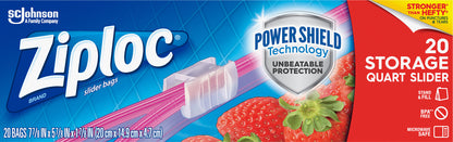 Ziploc Quart Storage Slider Bags 20 ea