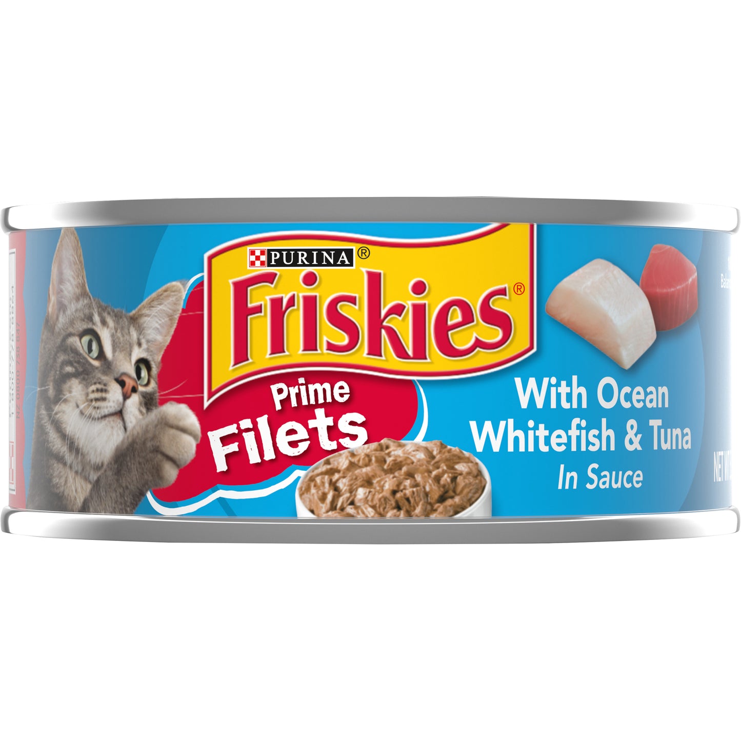 Purina Friskies Wet Cat Food, Prime Filets With Ocean Whitefish & Tuna in Sauce - 5.5 oz. Can