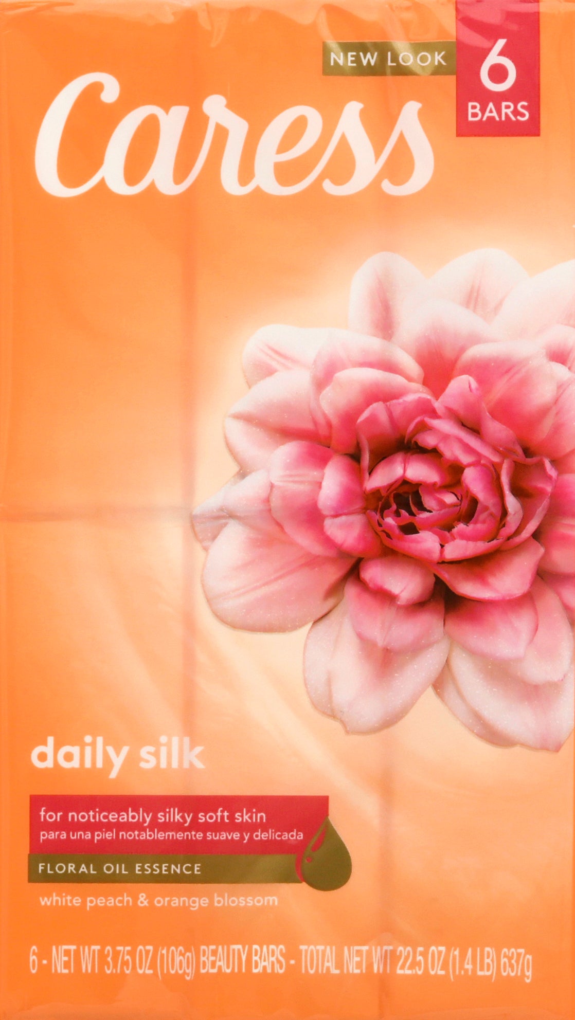 Caress Daily Silk White Peach & Orange Blossom Beauty Bars 6 ea