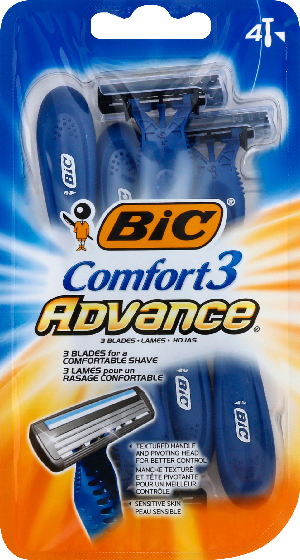 BiC Advance Comfort 3 Razors 4 ea