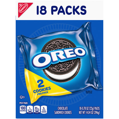 Nabisco Oreo Chocolate Sandwich Cookies 18-2 ct Packs
