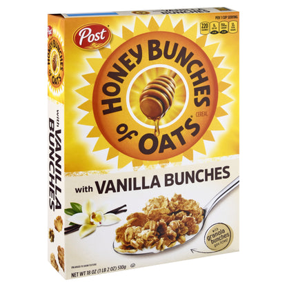 Honey Bunches Of Oats With Vanilla Bunches Cereal 18 oz