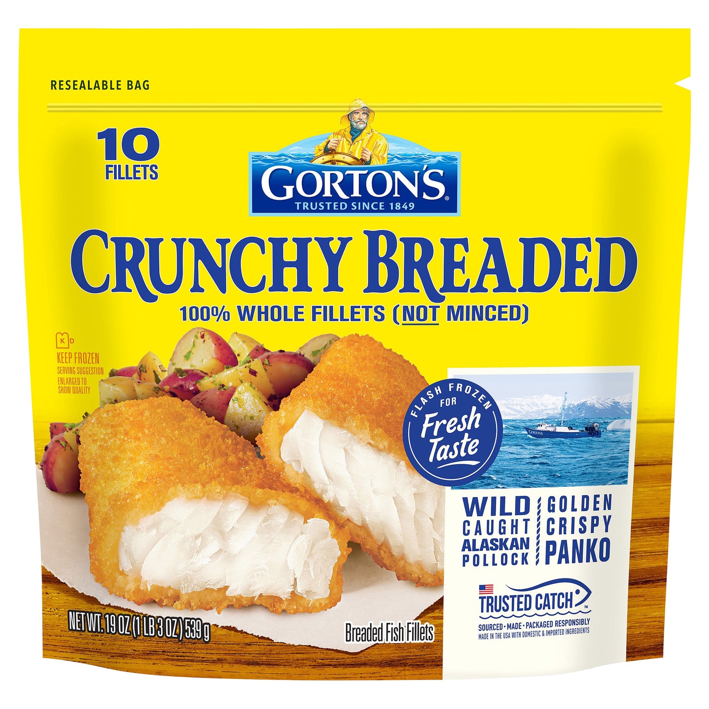 Gorton's Crunchy Breaded Fish Fillets 10 ea