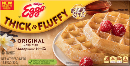 Eggo Belgian Style Thick & Fluffy Original Waffles 6 ea