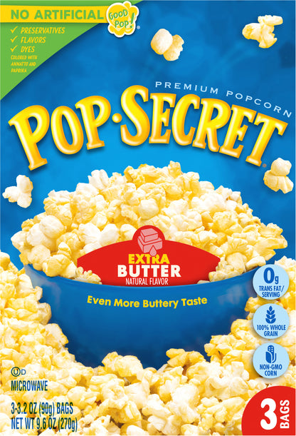Pop-Secret Premium Extra Butter Popcorn 3 - 3.2 oz Bags