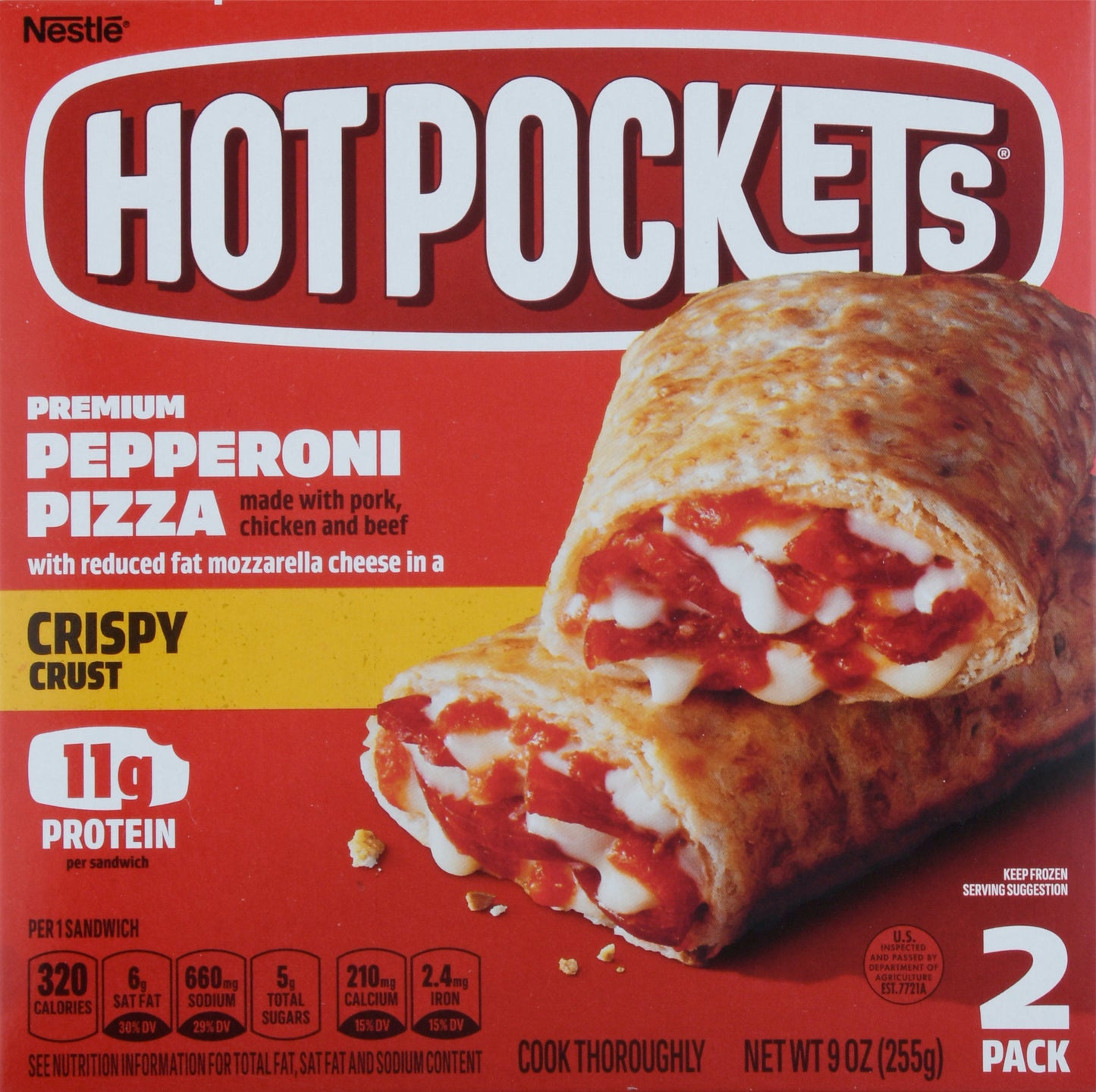 Hot Pockets 2 Pack Crispy Crust Pepperoni Pizza 2 ea Box