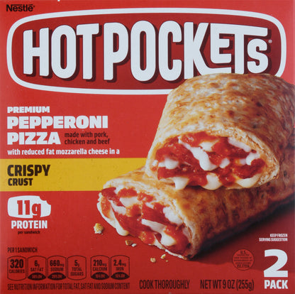 Hot Pockets 2 Pack Crispy Crust Pepperoni Pizza 2 ea Box