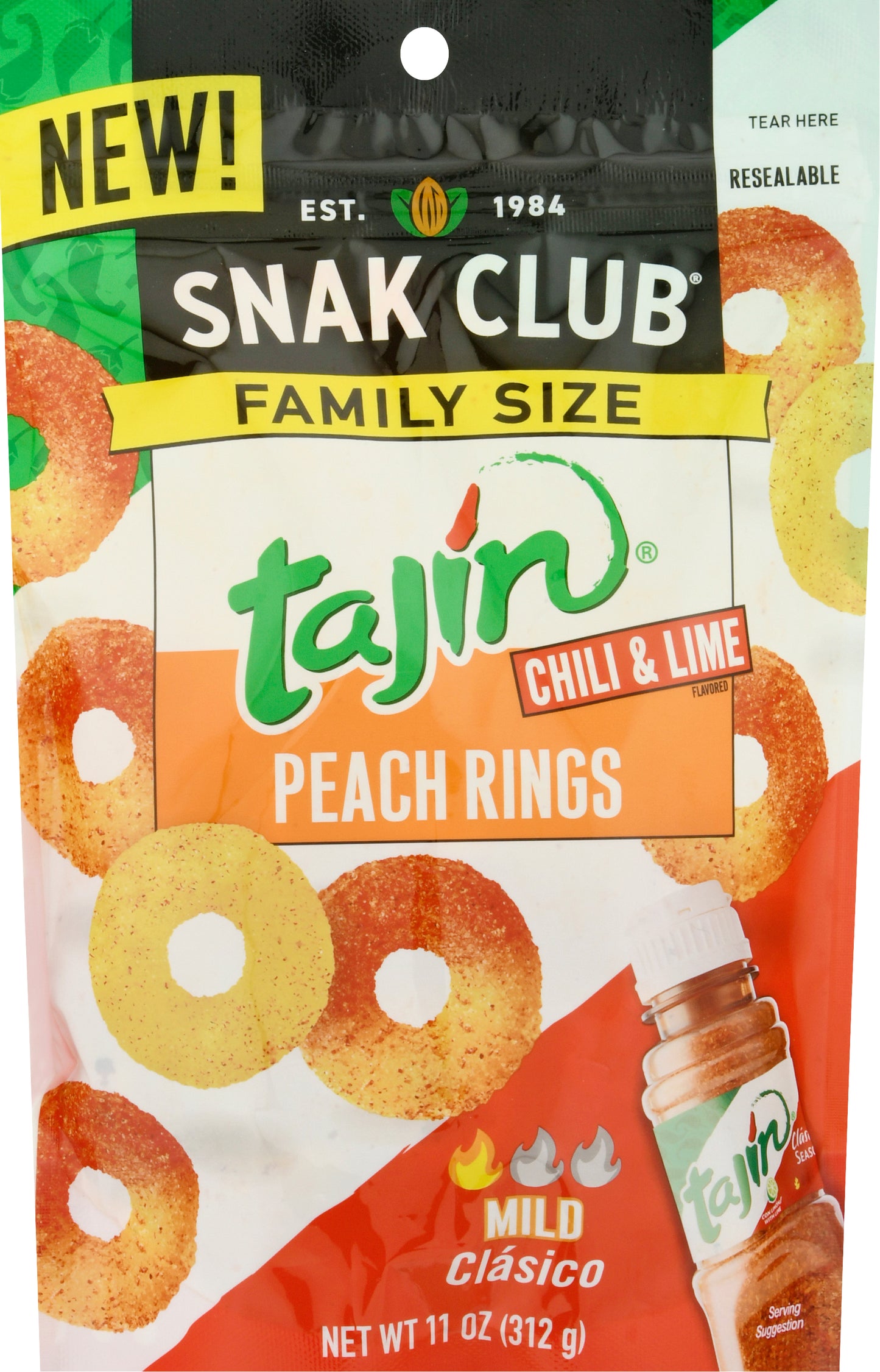 Snak Club Family Size Tajin Chili & Lime Peach Rings 11 oz