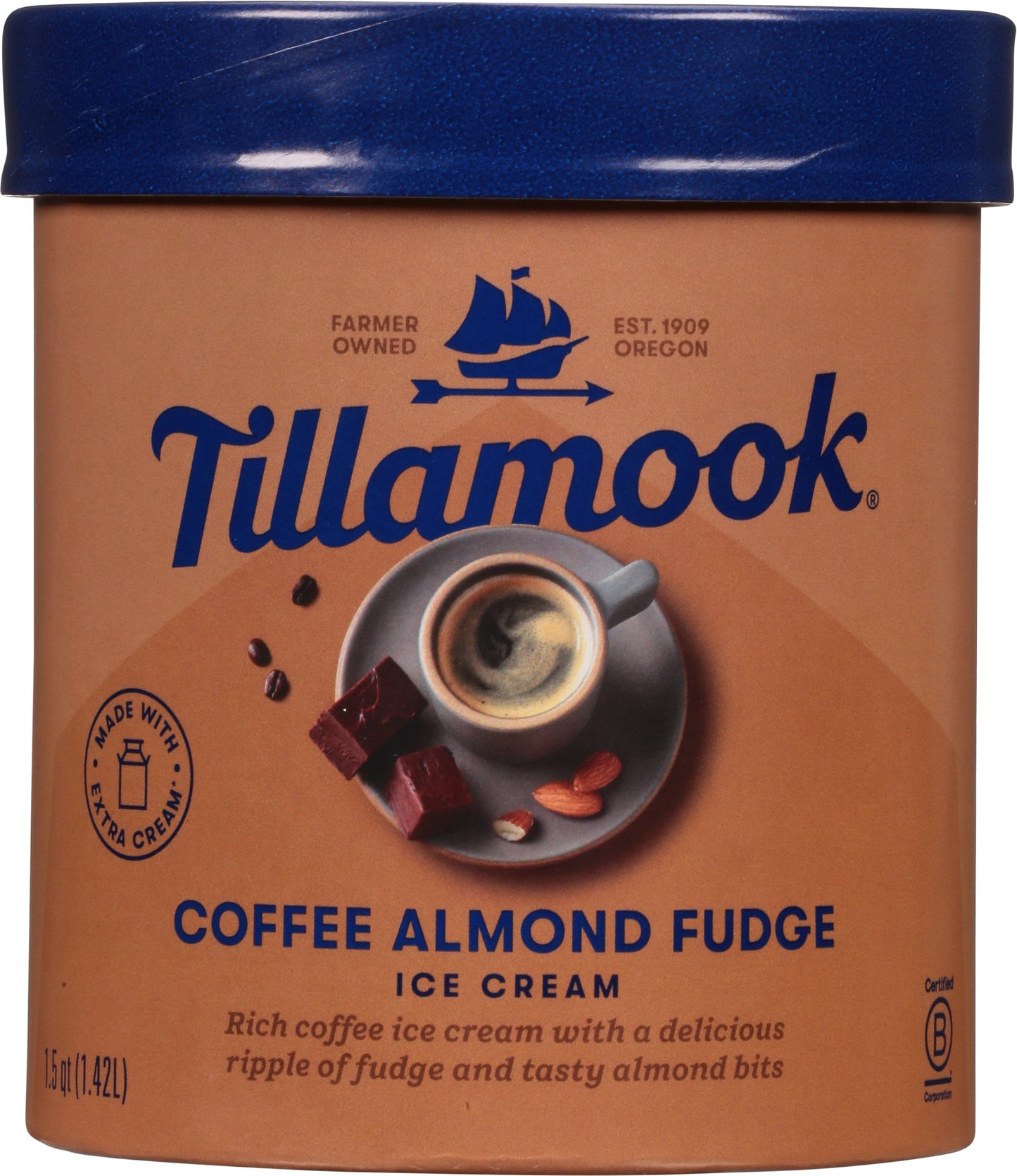 Tillamook Coffee Almond Fudge Ice Cream 1.5 qt
