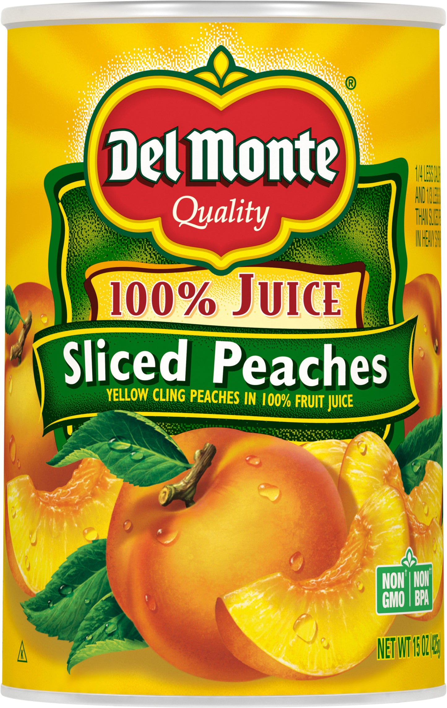 Del Monte 100% Juice Sliced Peaches 15 oz Can