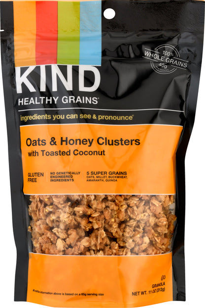 KIND Healthy Grains Oats & Honey Clusters with Toasted Coconut Granola 11 oz