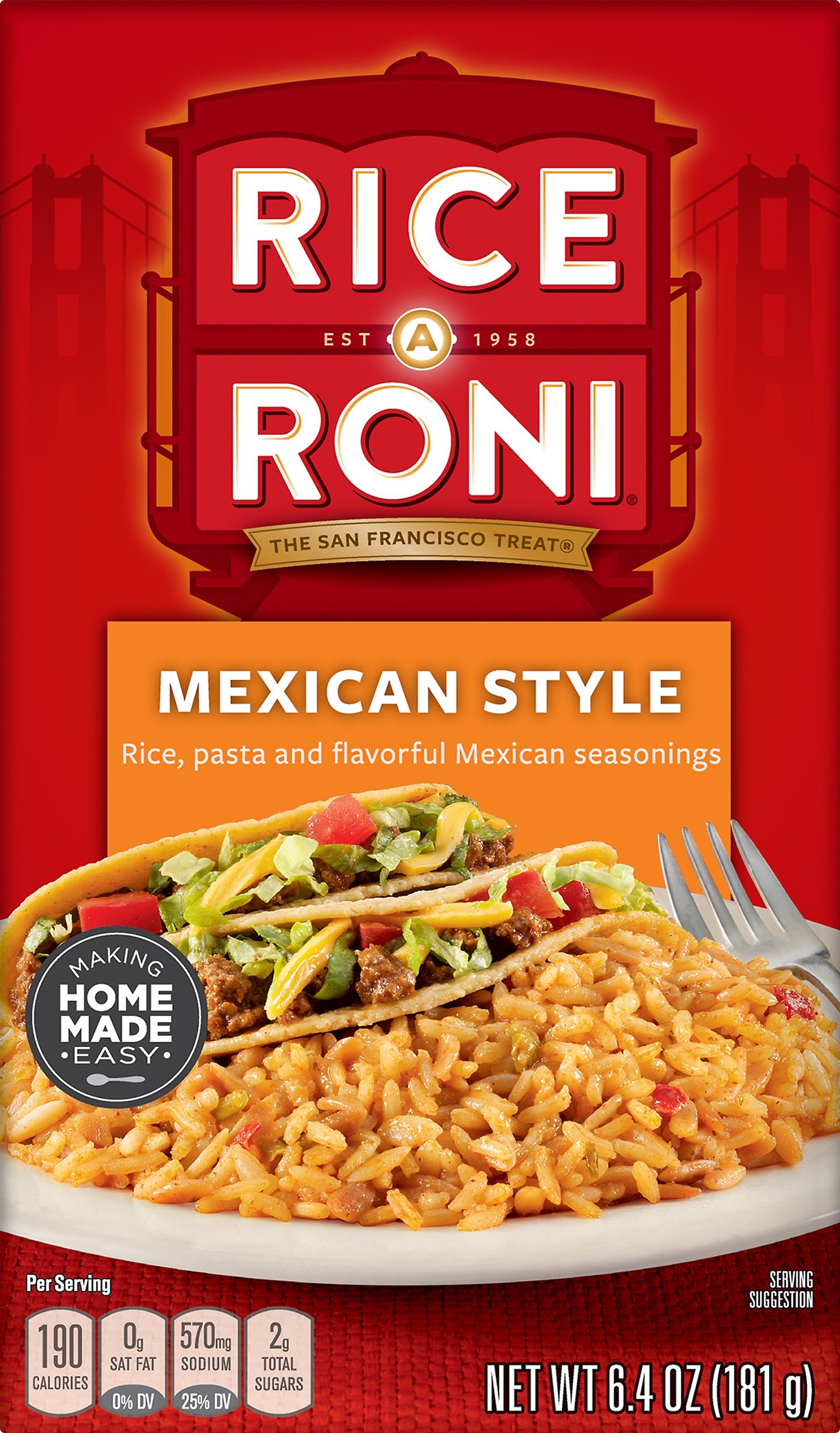 Rice A Roni Mexican Style Food Mix 6.4 oz