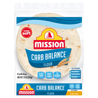 Mission Carb Balance Soft Taco Flour Tortillas, 8 Count