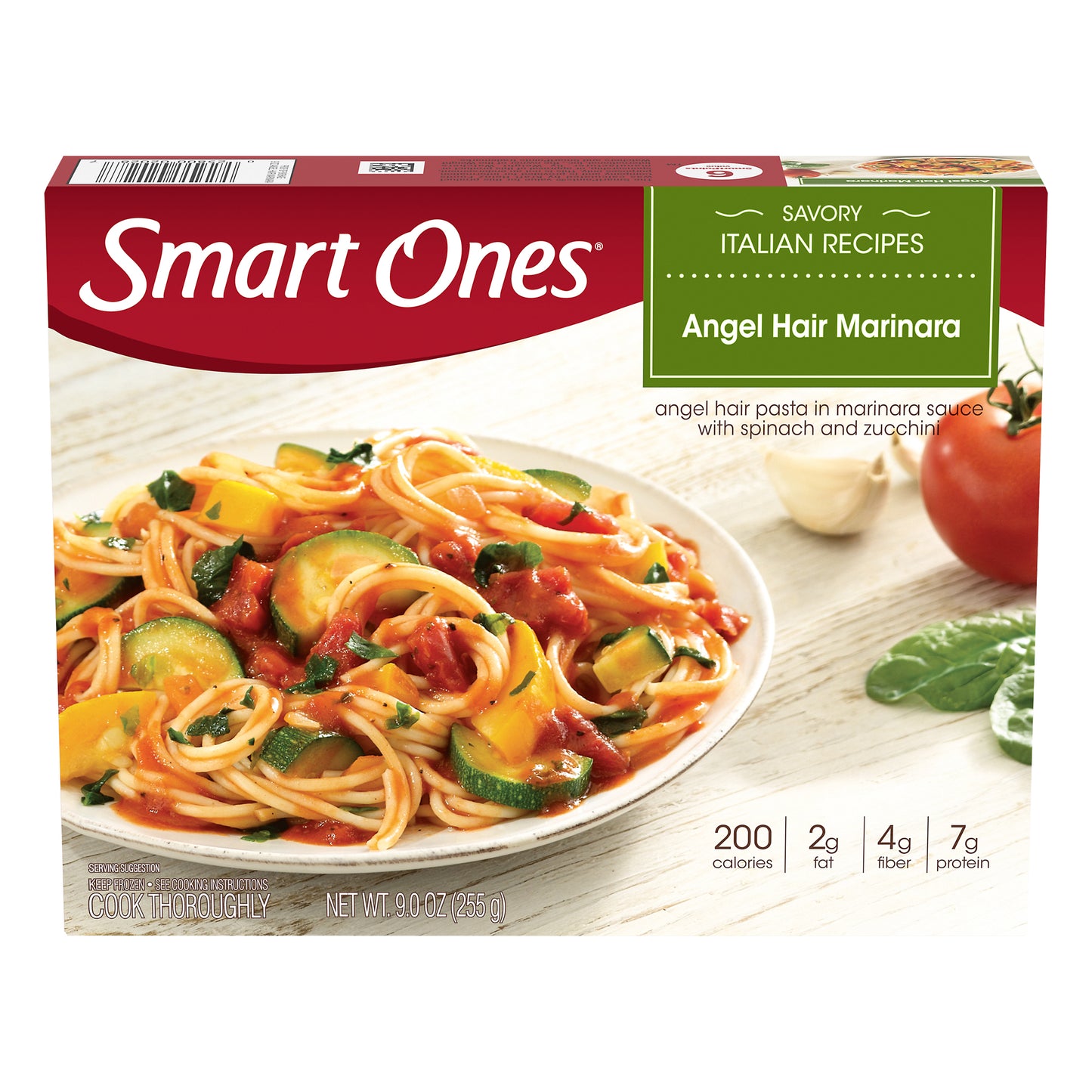 Smart Ones Angel Hair Pasta Marinara with Spinach & Zucchini Frozen Meal, 9 oz Box