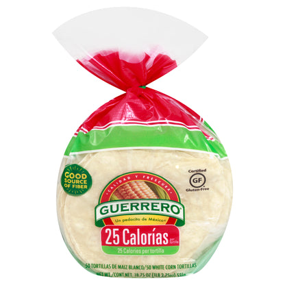 Guerrero 25 Calories White Corn Tortillas 50 ea