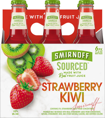 Smirnoff Sourced Strawberry Kiwi Beer 6 ea
