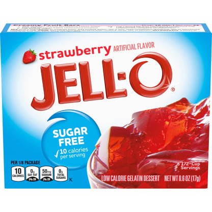 Jell-O Sugar Free Strawberry Instant Gelatin Mix, 0.6 oz Box