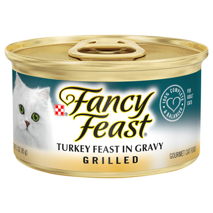 Purina Fancy Feast Gravy Wet Cat Food, Grilled Turkey Feast in Gravy - 3 oz. Can