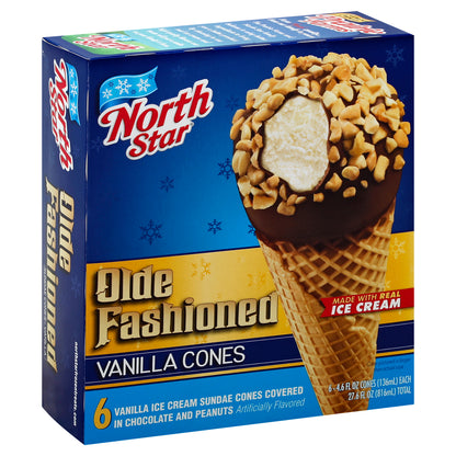 North Star Vanilla Cones Ice Cream 6 ea