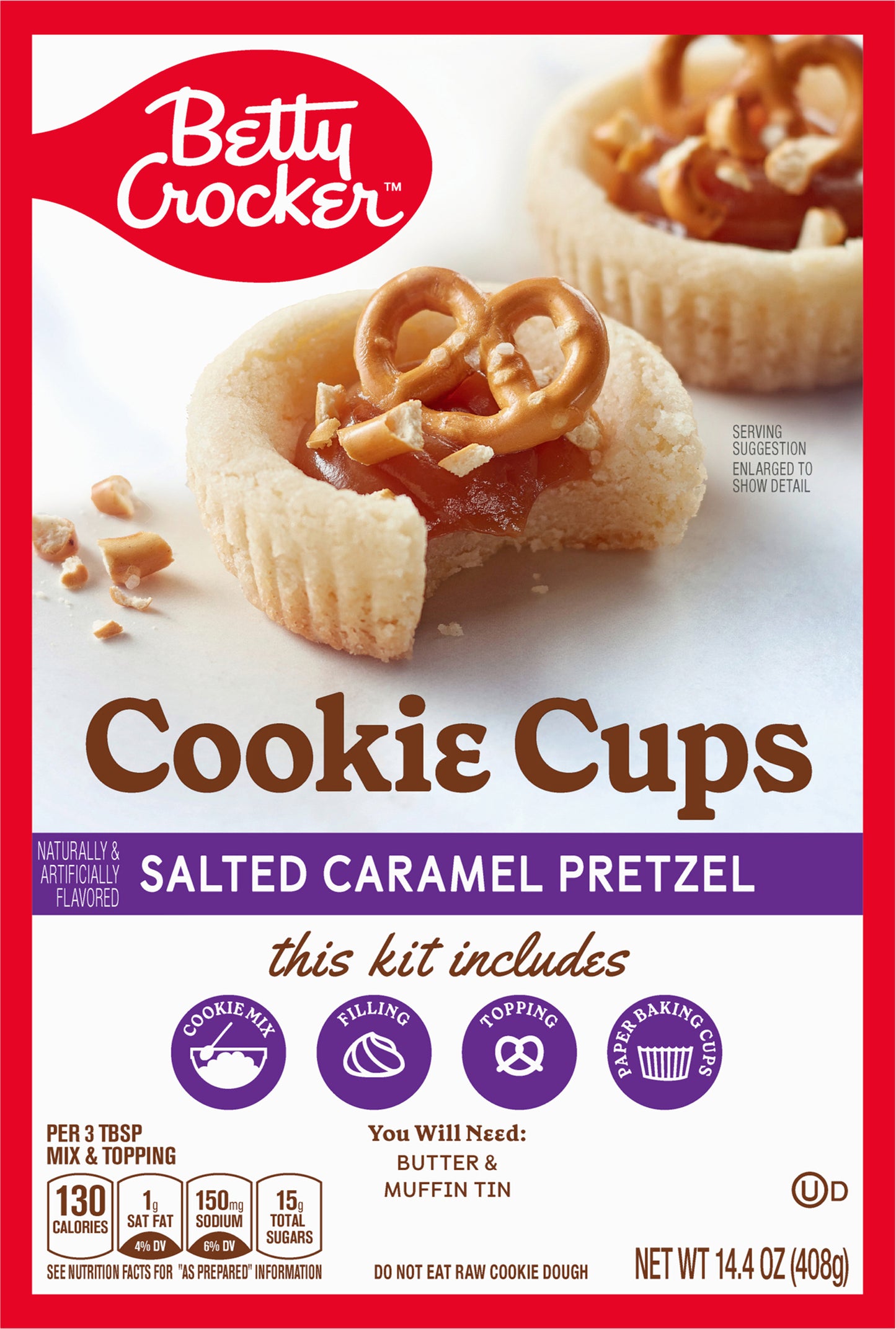 Betty Crocker Salted Caramel Pretzel Cookie Cups, 14.4 oz