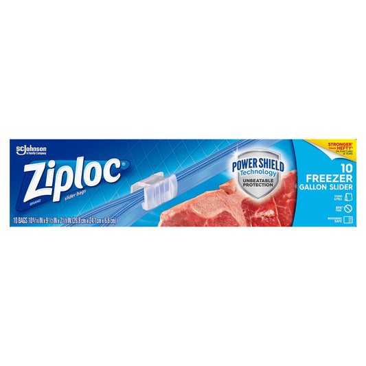 Ziploc Gallon Freezer Slider Bags 10 ea