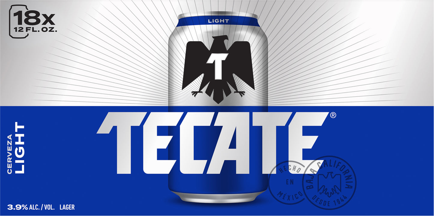 Tecate Light Beer 18 - 12 fl oz Cans