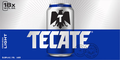 Tecate Light Beer 18 - 12 fl oz Cans