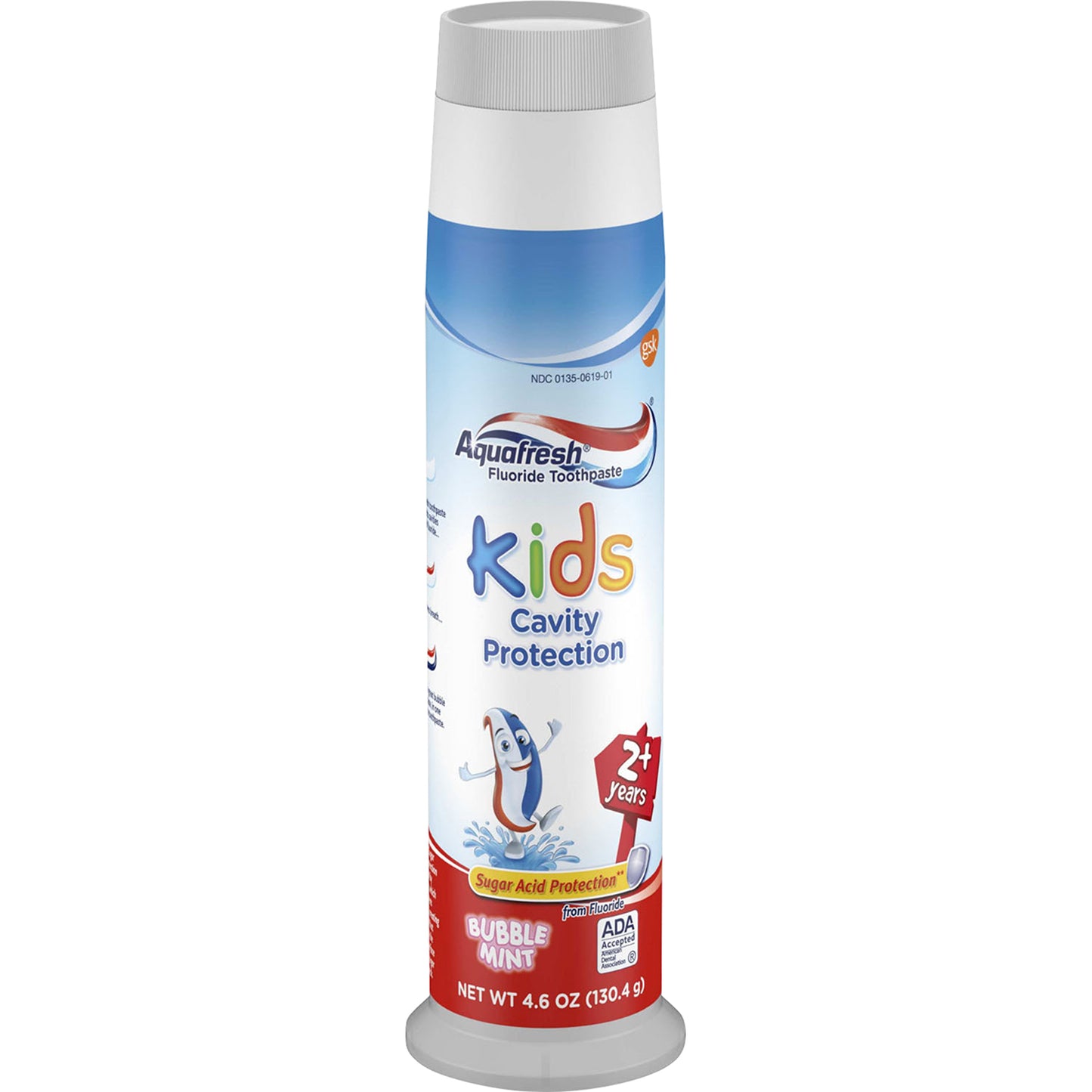 Aquafresh Kids Pump Cavity Protection Bubble Mint Fluoride Toothpaste 4.6 Oz