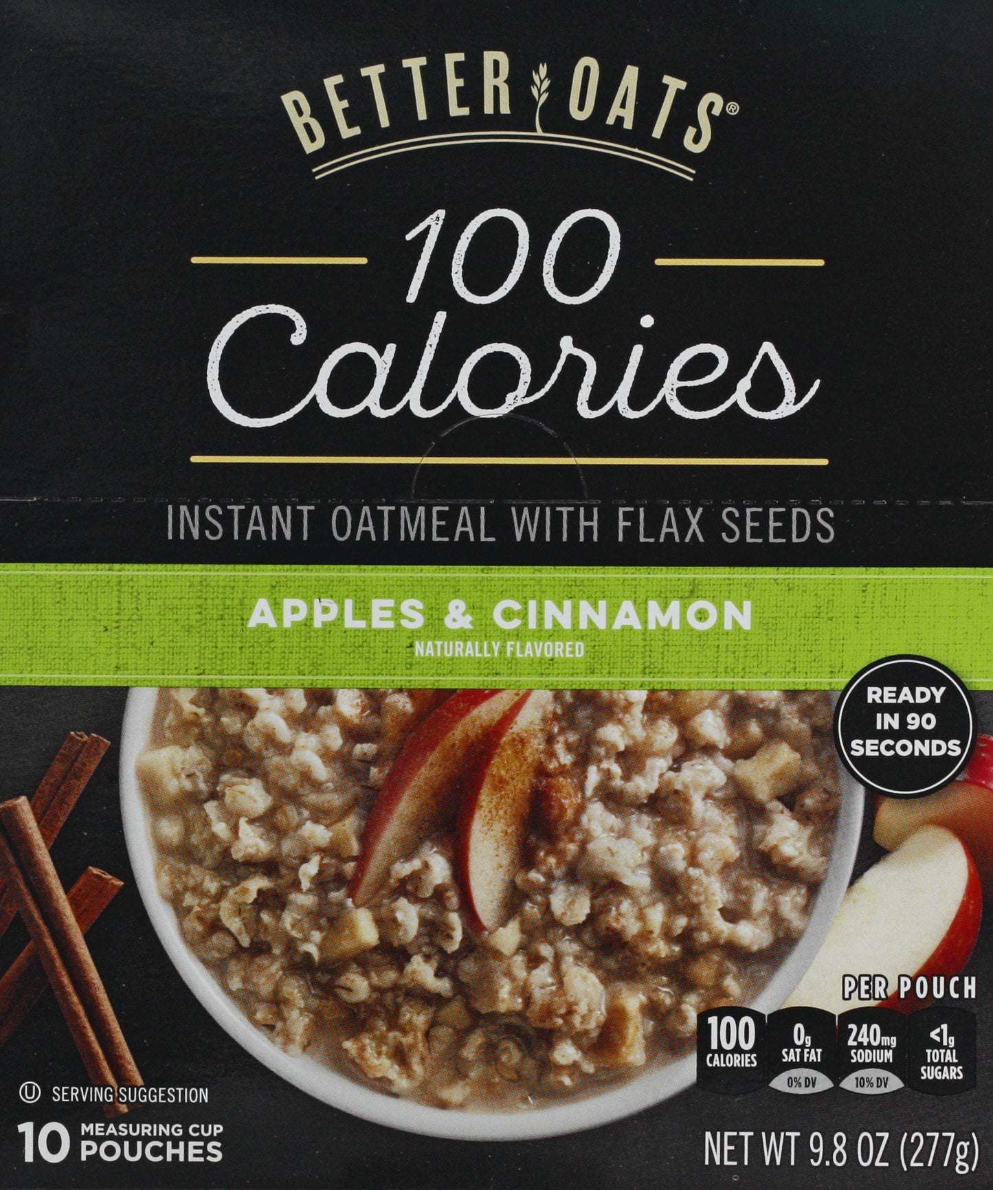 Better Oats 100 Calories Apples & Cinnamon Instant Oatmeal 10 ea
