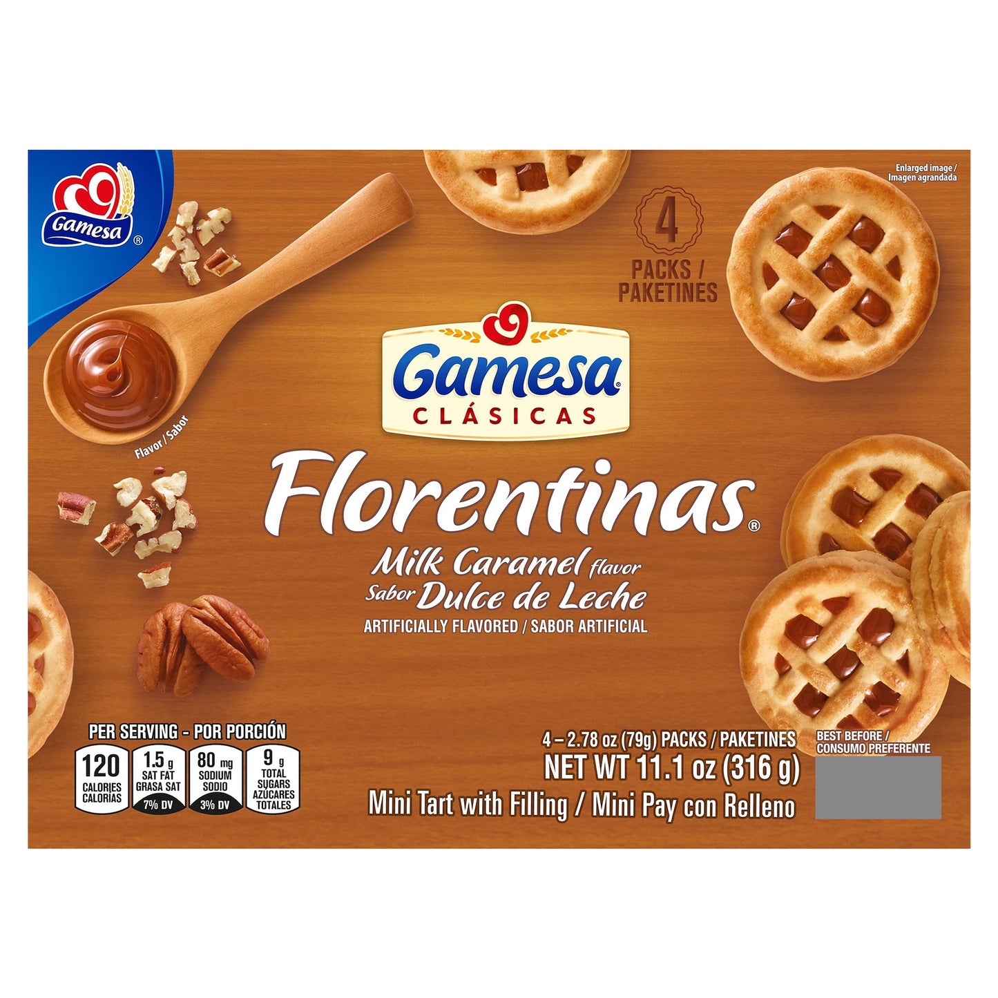 Gamesa Florentias Dulce De Leche, Caramel, 11.1 Oz