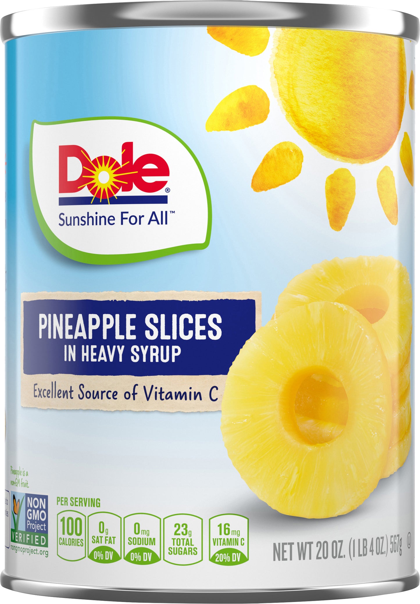 Dole® Pineapple Slices in Heavy Syrup 20 oz. Can