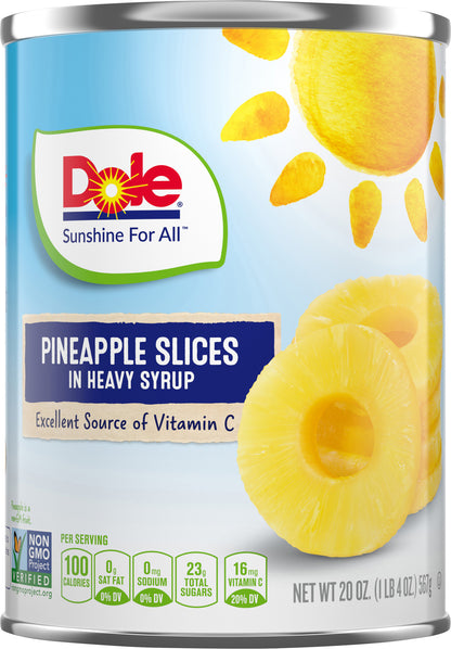 Dole® Pineapple Slices in Heavy Syrup 20 oz. Can