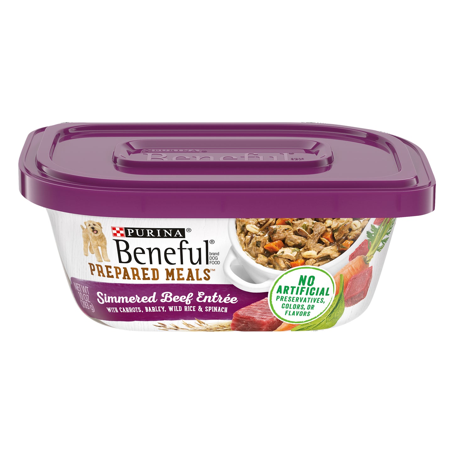 Purina Beneful High Protein, Wet Dog Food With Gravy, Prepared Meals Simmered Beef Entree - 10 oz. T