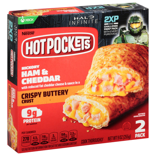 Hot Pockets 2 Pack Crispy Buttery Crust Hickory Ham & Cheddar 2 ea