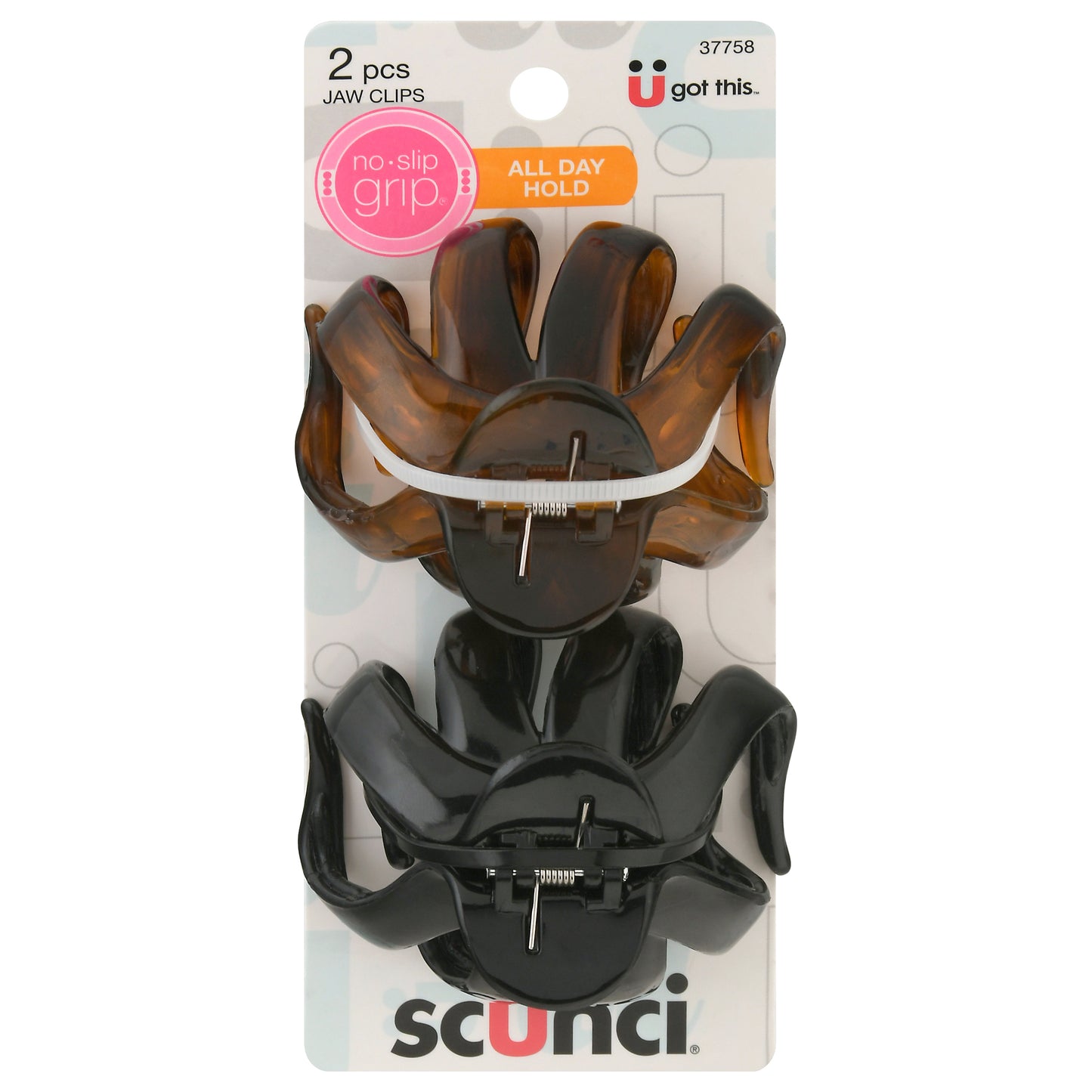 Scunci No-Slip Grip Jaw Clips 2 ea