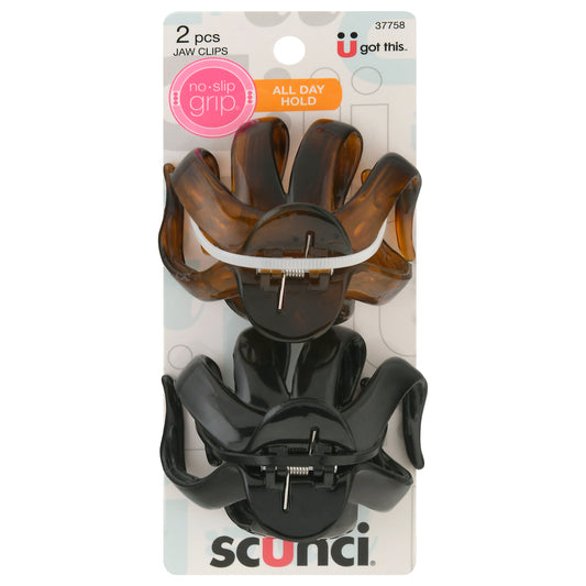 Scunci No-Slip Grip Jaw Clips 2 ea