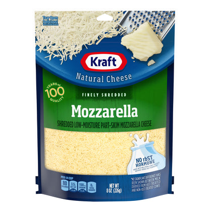 Kraft Mozzarella Finely Shredded Cheese, 8 oz Bag