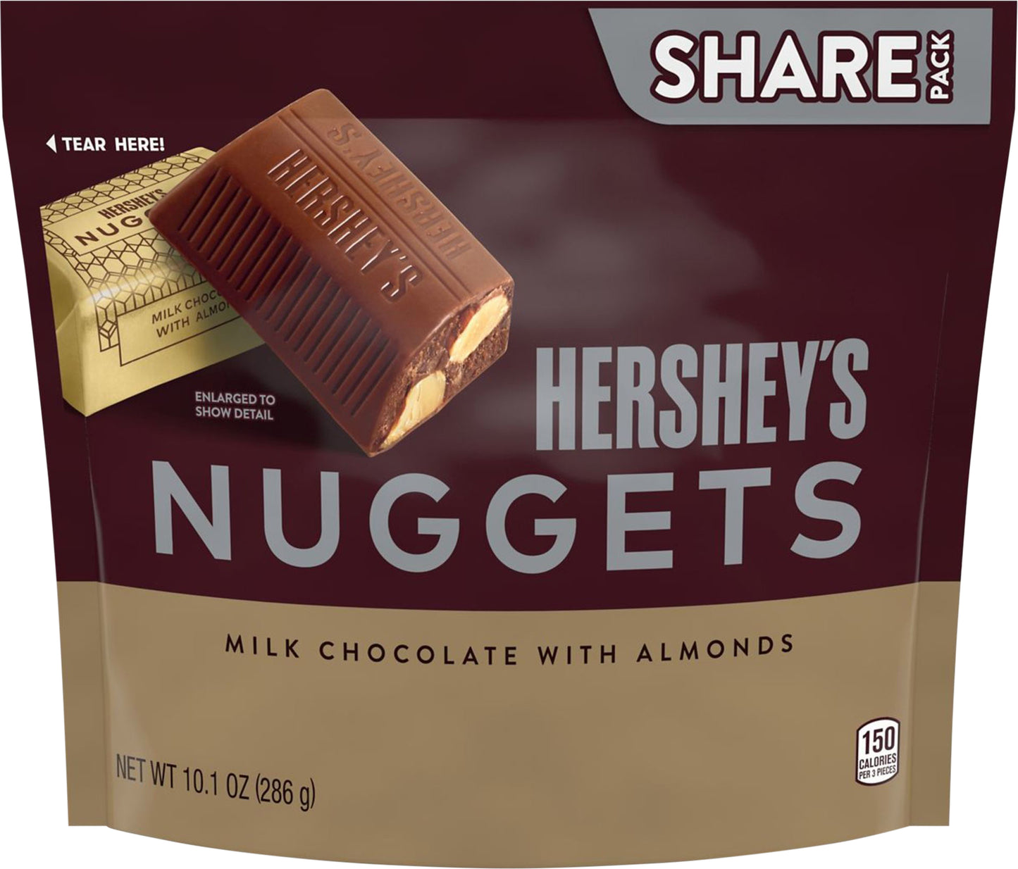 HERSHEY'S NUGGETS Milk Chocolate Almond Candy, Individually Wrapped, 10.1 oz, Bag