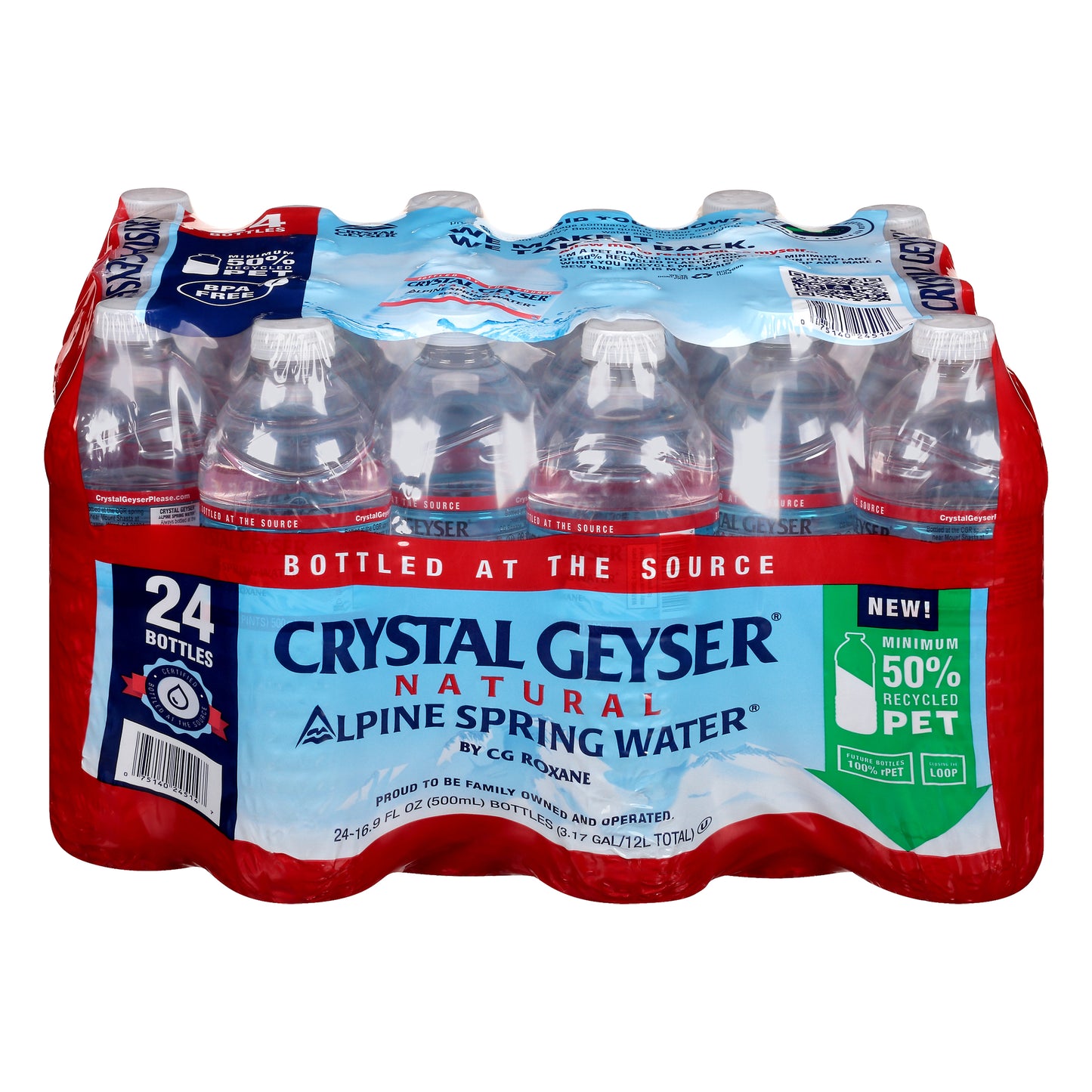 Crystal Geyser Natural Alpine Spring Water 24 ea