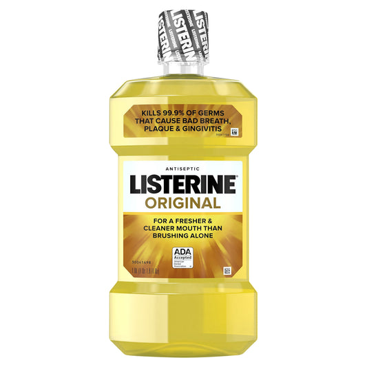 Listerine Original Antiseptic Mouthwash for Bad Breath & Plaque, 1 L
