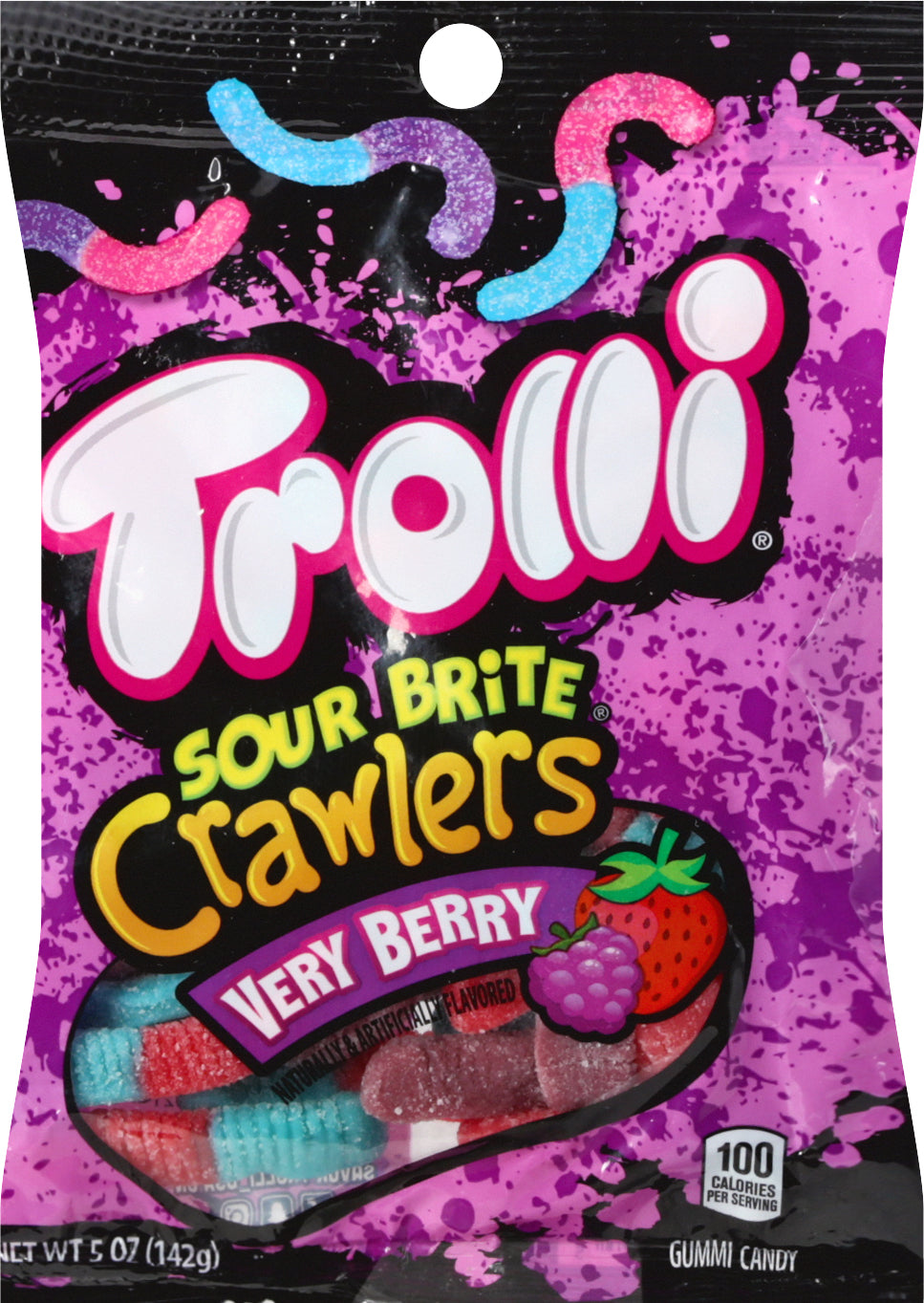 Trolli Sour Brite Crawlers Very Berry Gummi Candy 5 oz