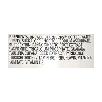 Starbucks Triple Shot Energy Coffee Beverage Energy Zero Sugar Black 15 Fl Oz