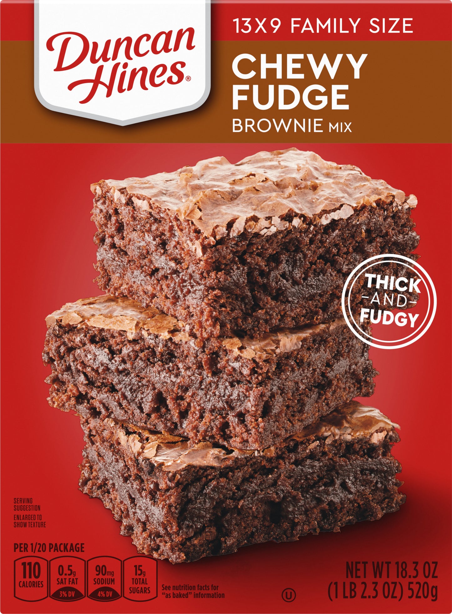 Duncan Hines Family Size Chewy Fudge Brownie Mix 18.3 oz