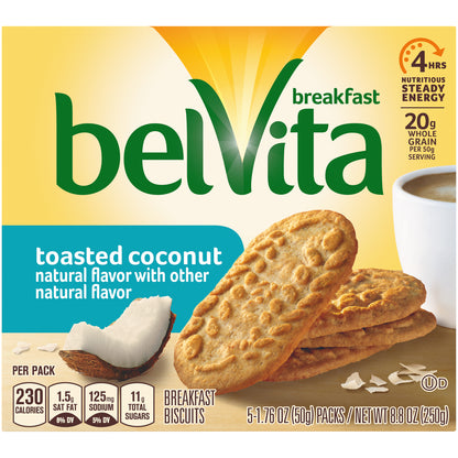 belVita Toasted Coconut Breakfast Biscuits 5-1.76 oz. Packs