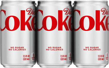 Diet Coke Cans, 7.5 fl oz, 6 Pack