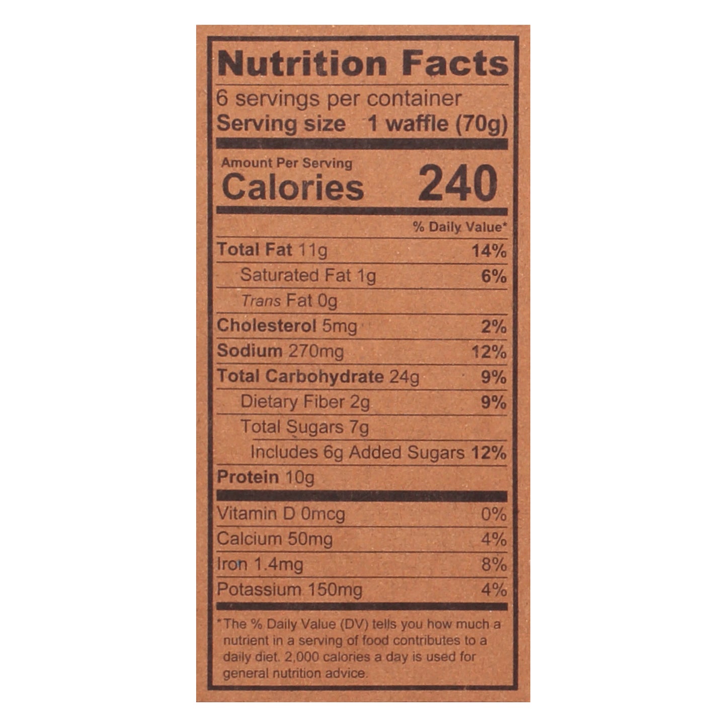 Kodiak Thick and Fluffy Buttermilk & Vanilla Power Waffles 6 ea