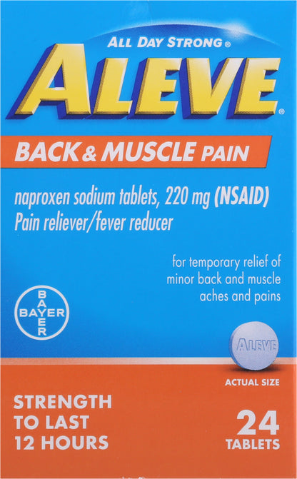 Aleve All Day Strong 220 mg Back & Muscle Pain Tablets 24 ea Box