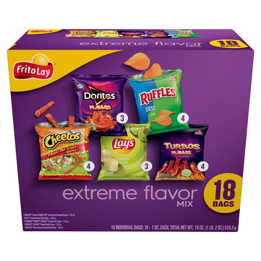 Frito Lay Extreme Flavor Mix 18 Bags 1 oz ea